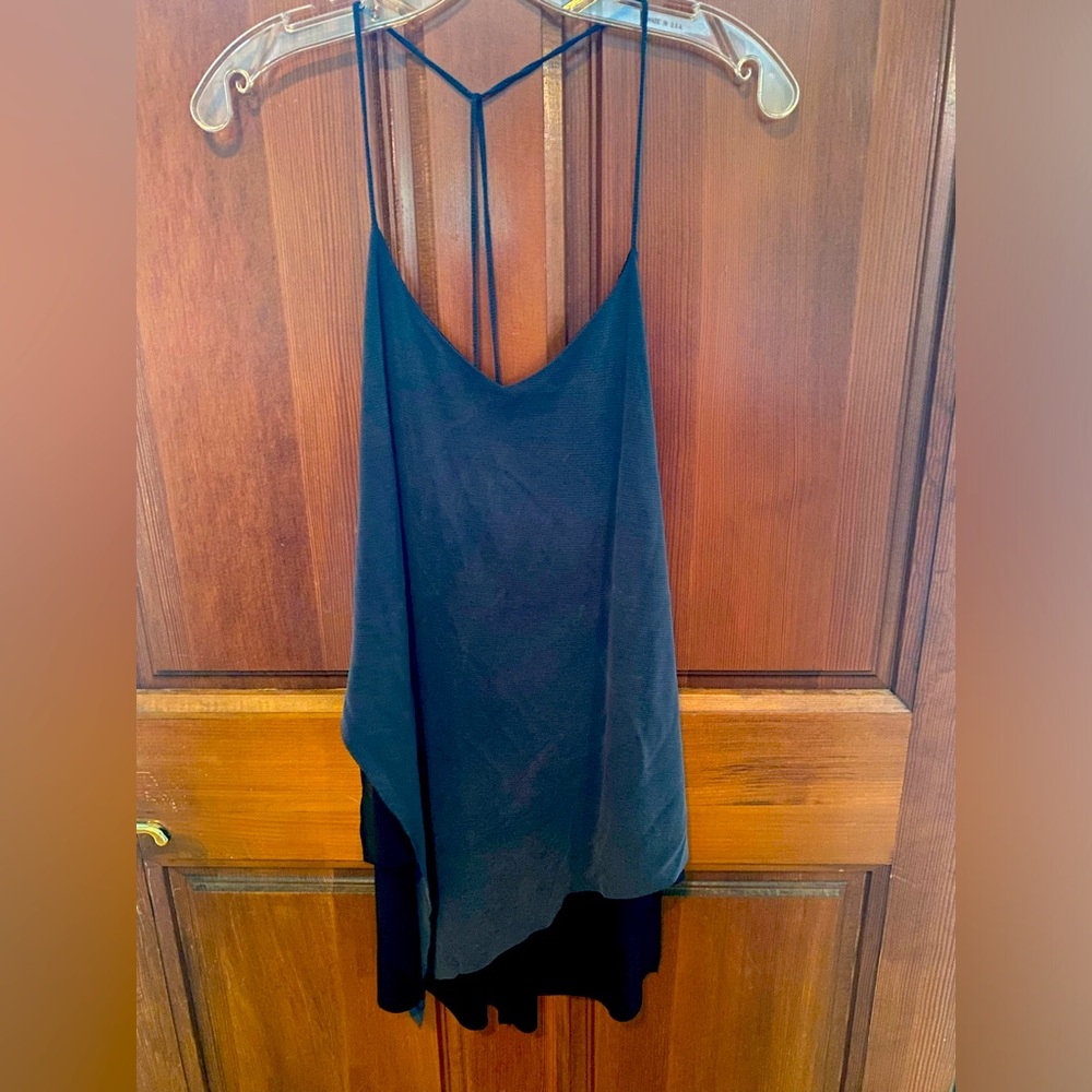 Zara gray and black asymmetrical sleeveless top women’s size medium